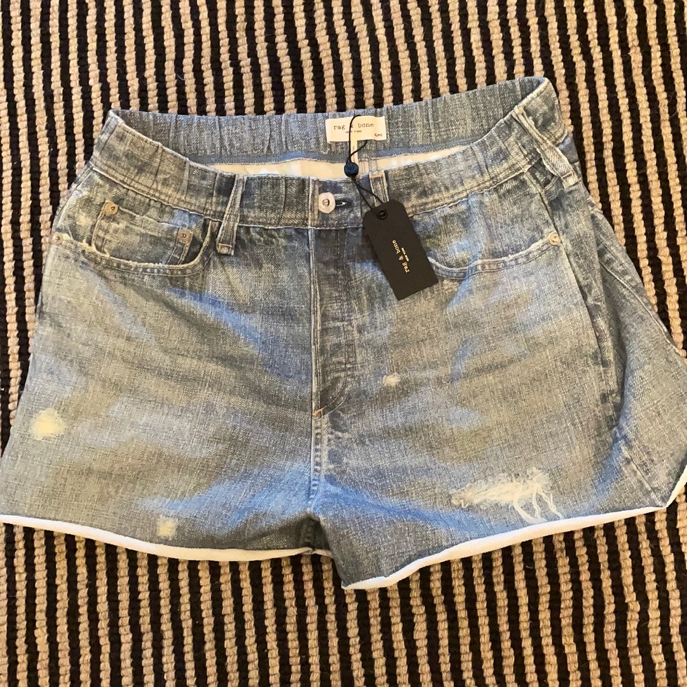 NWT Rag&Bone Faux denim french terry sweat shorts